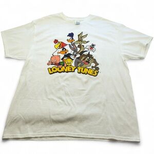Looney Tunes Unisex XL White Graphic T-Shirt‎ 100% Cotton Cartoon Retro Tee